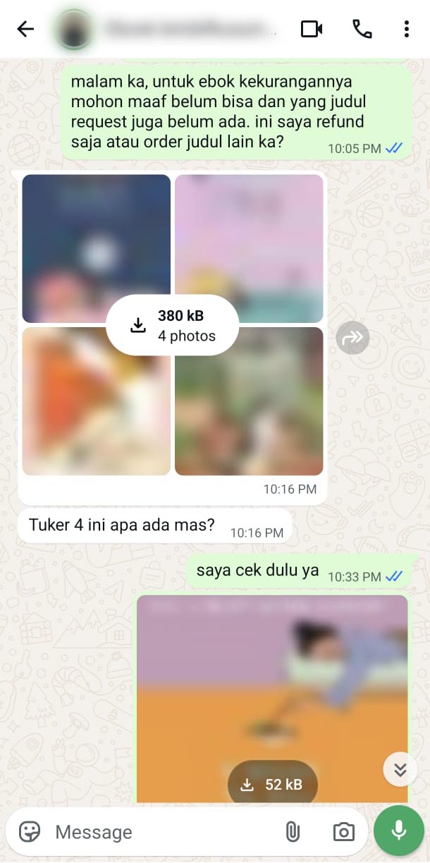 Pelanggan memilih ganti judul daripada refund